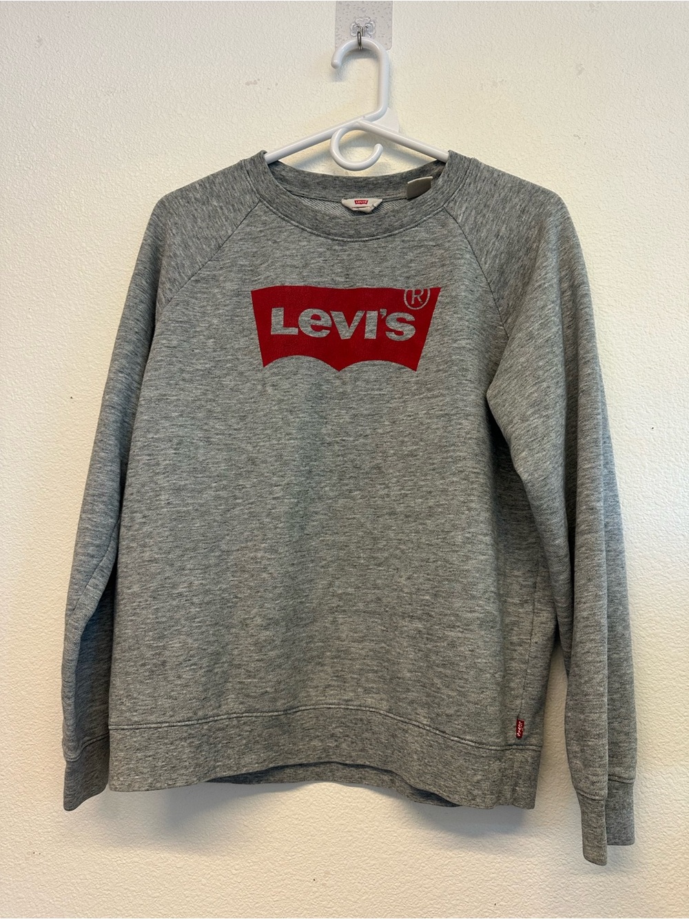 Levi's Gray Crewneck with Red Logo